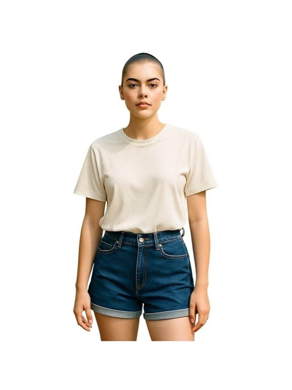 Abercrombie & Fitch Jean shorts rolled hem high rise blue denim W24